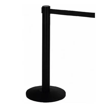 COLONNE "ALFA" IN ACCIAIO METALLO VERICIATO NERO CON NASTRO DELIMITA CORSIE NERO CF 2 PZ MEDIAL - immagine 1