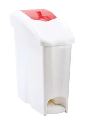 PATTUMIERA CON PEDALE PER ASSORBENTE  BIANCO/ROSSO LADYBIN DA 18LT MEDIAL - immagine 1