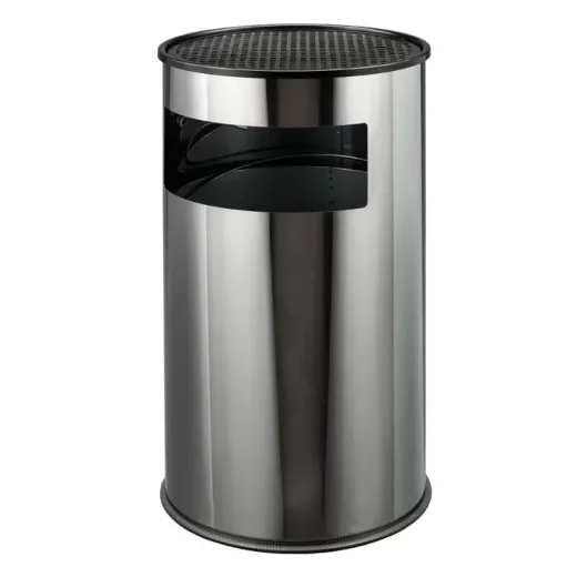 POSACENERE GETTACARTE CILINDRICO ACCIAIO INOX DA 70LT - immagine 1
