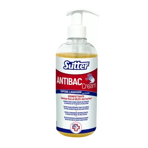 SAPONE LAVAMANI DISINFETTANTE ANTIBAC CREAM CRT. DA 12 PEZZI DA 500 ML SUTTER - immagine 1