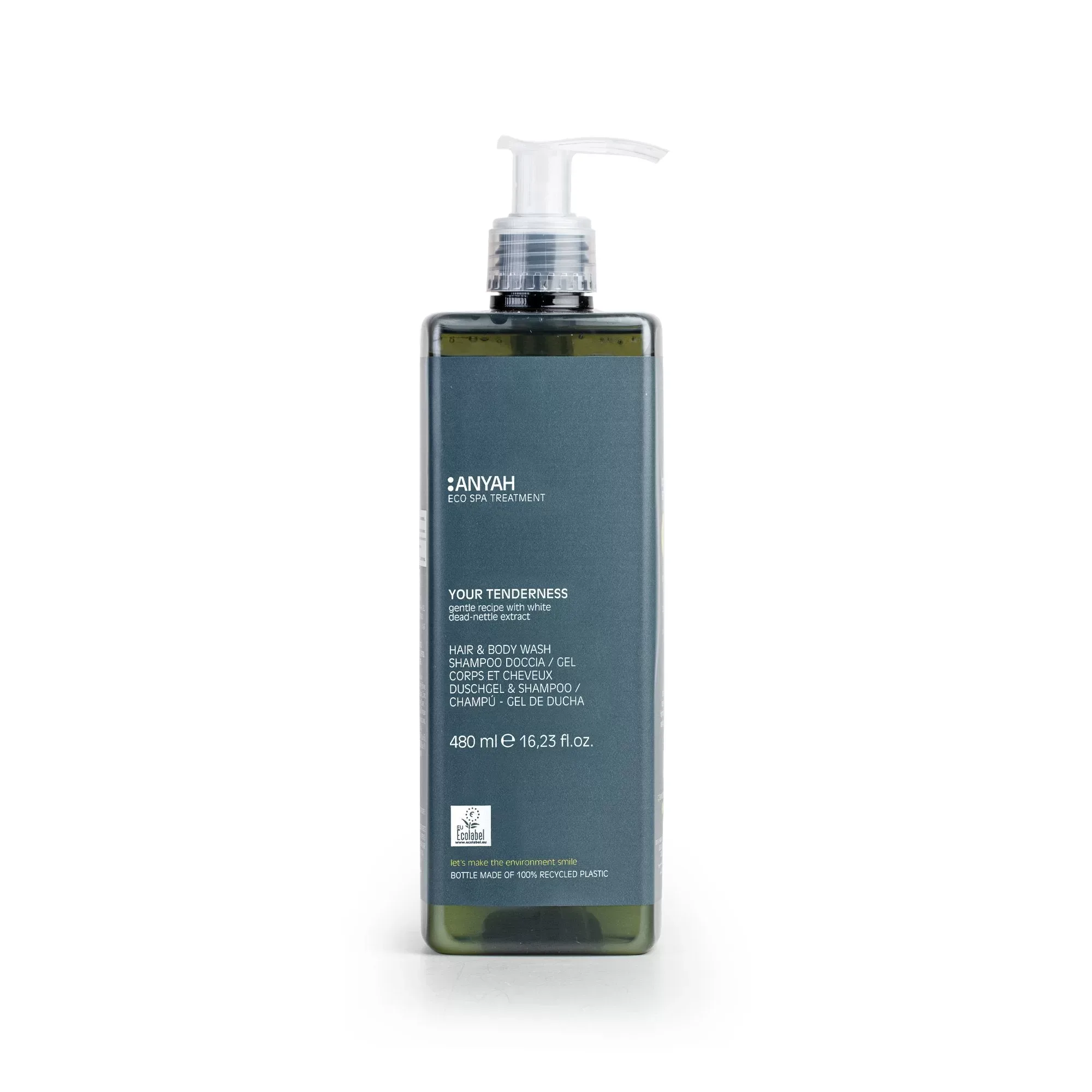 SHAMPOODOCCIA IN FLACONE DA 480 ML CON POMPA SVITABILE CRT. DA 18 PZ ANYAH - immagine 1