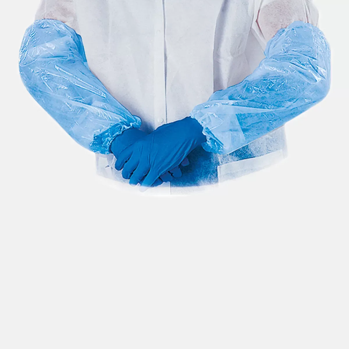 MANICOTTI BLUE MONOUSO IN POLIETILENE CON ELASTICO CF.DA 100 PZ ICO - immagine 1