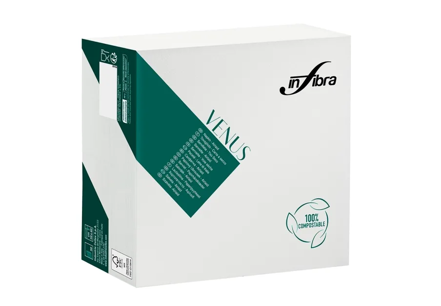 TOVAGLIOLO AIRLAID 2V CM 40X40 BIANCO 16CF X 50PZ INFIBRA - immagine 1