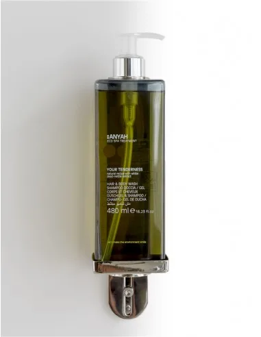 SHAMPOO DOCCIA IN FLACONE 480 ML  CERTIFICATO "EU ECOLABEL", POMPA INVIOLABILE, ANYAH CT 18 PZ - immagine 1
