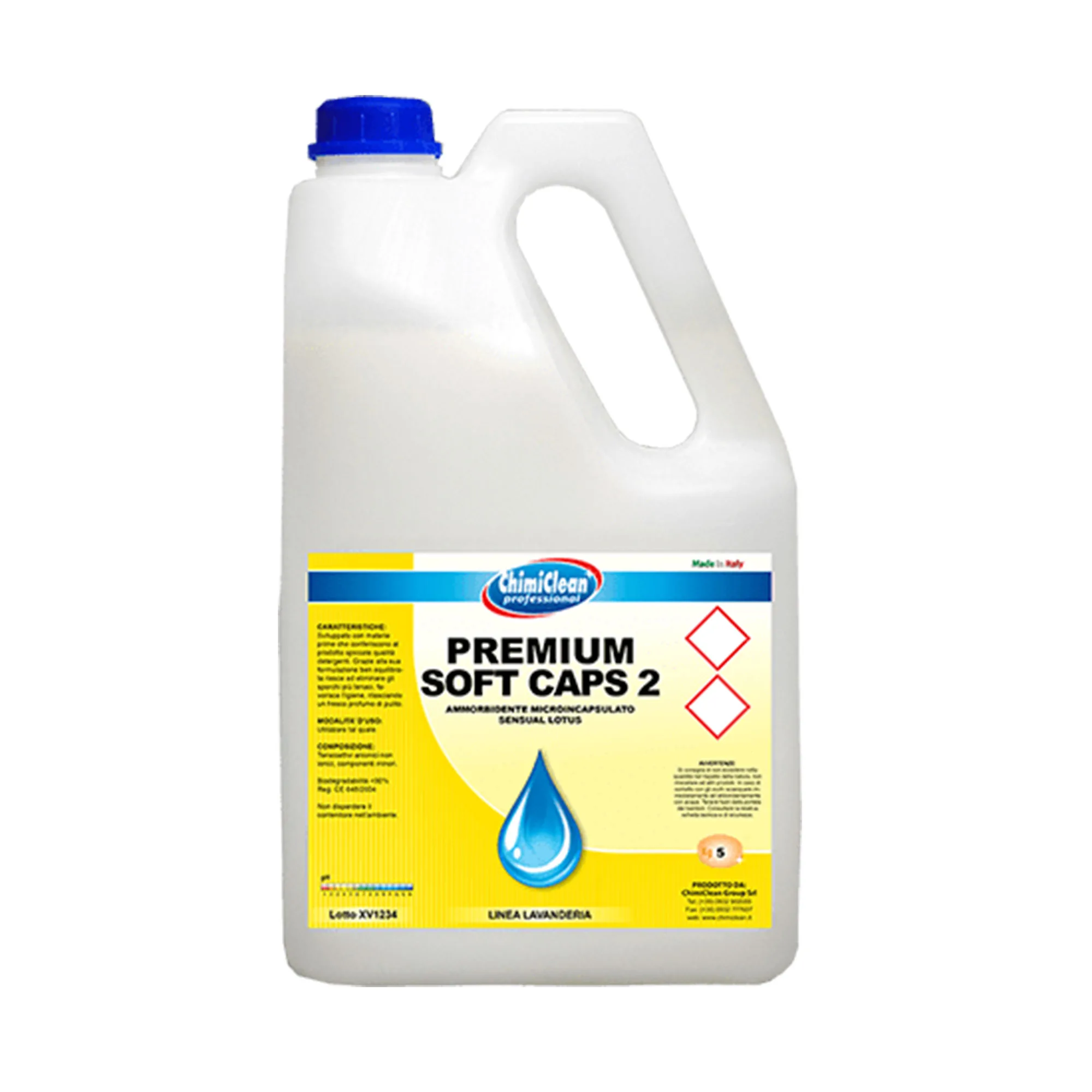 AMMORBIDENTE PREMIUM SOFT CAPS FIORI AZZURRI DA 5 LT CT DA 4 PZ - immagine 1