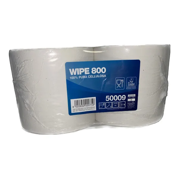 BOBINA WIPE 800 STRAPPI 2V P.CELL.CONF.DA 2 ROTOLI ECOLABEL - immagine 1
